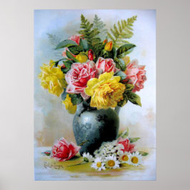 Póster Rosas de la época siguen siendo flores de la vida,