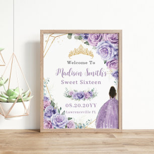 Póster Rosas de la Lavanda Púrpura  Brown Princess Birthd