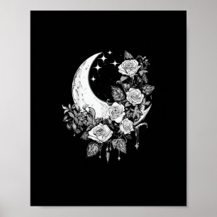Póster Rosas de la Luna - Gótico romántico - Witchy Wit d