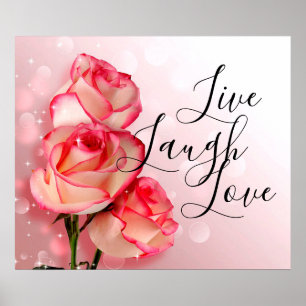 Póster Rosas de Live Laugh Love
