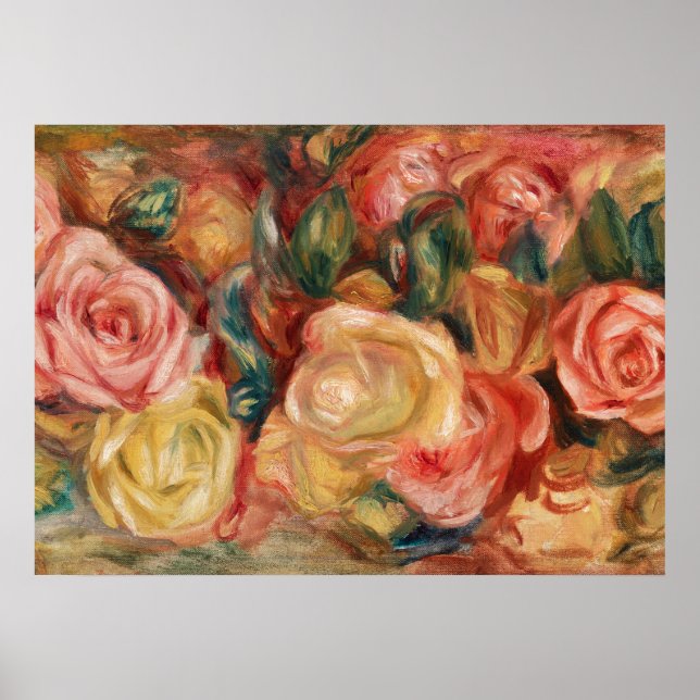 Póster Rosas de Renoir Impresionist Painting (Frente)