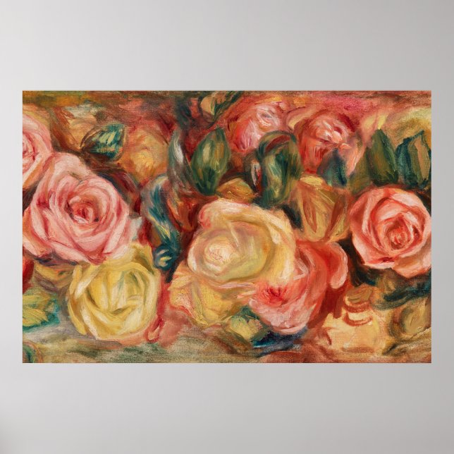 Póster Rosas de Renoir Impresionist Painting (Frente)