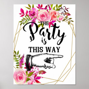 Póster rosas de rosa pastel de cristal DE ESTA MANERA SEÑ