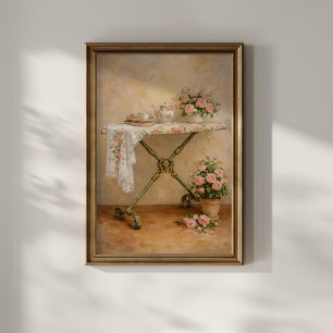 Póster Rosas de tabla de planchar Shabby Chic