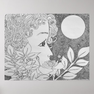 Póster Rosas de tinta