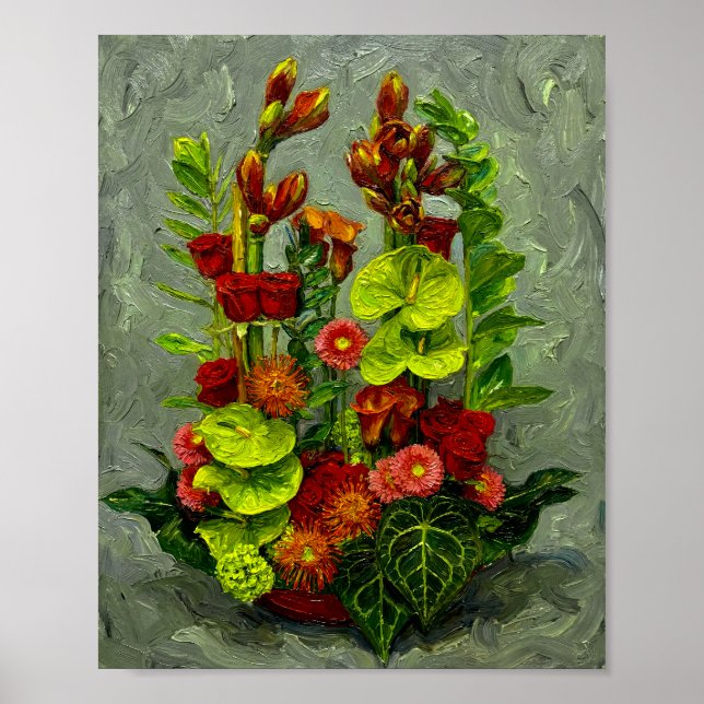 Póster Rosas de Van Gogh y otras flores (Frente)