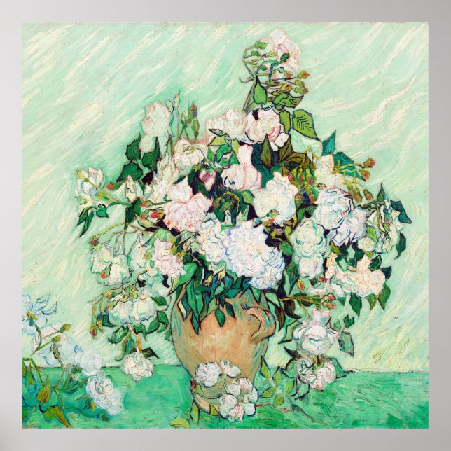 Póster Rosas de Vincent Van Gogh (Frente)