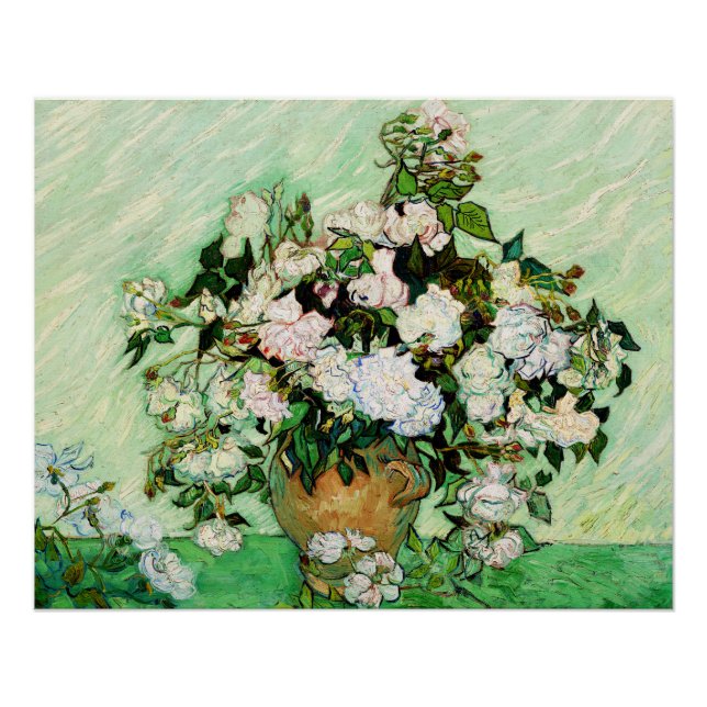 Póster Rosas de Vintage Vincent Van Gogh (1890) (Anverso)