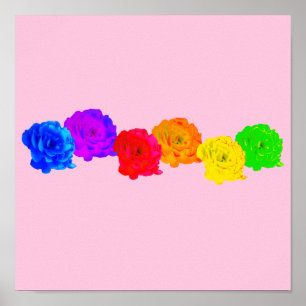 Póster Rosas del arcoiris
