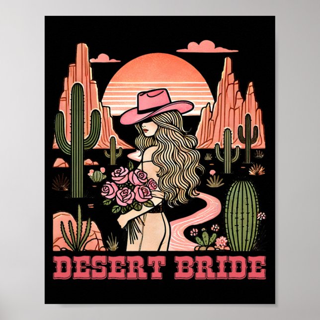 Póster Rosas del Gorra Desert Bride Cactus Landscape Suns (Frente)