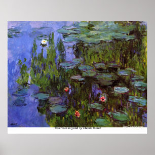 Póster Rosas del mar en la charca de Claude Monet