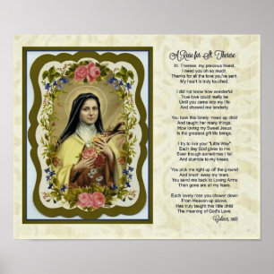 Póster Rosas del St. Teresa poco rezo del poema de la