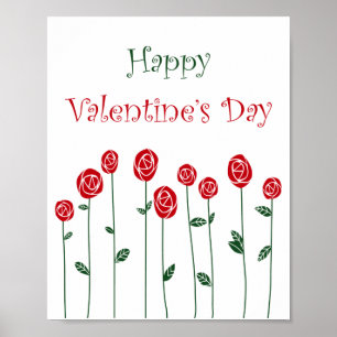 Póster Rosas el día de San Valentín Ostrich Love Romance 