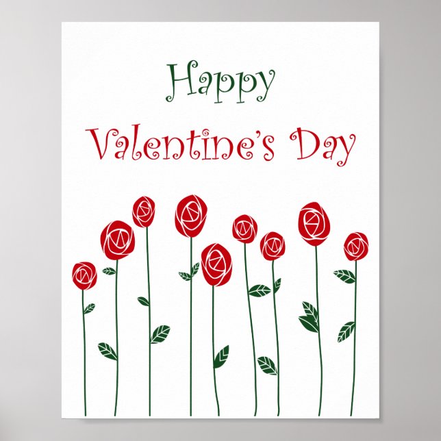 Póster Rosas el día de San Valentín Ostrich Love Romance  (Frente)