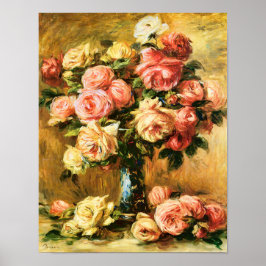 Póster Rosas en el Bella Artes de Renoir de Vase