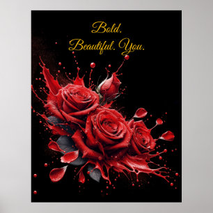 Póster Rosas en flor - Cumpleaños elegante