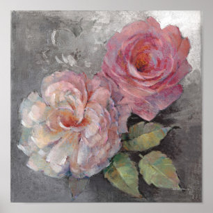 Póster Rosas en gris