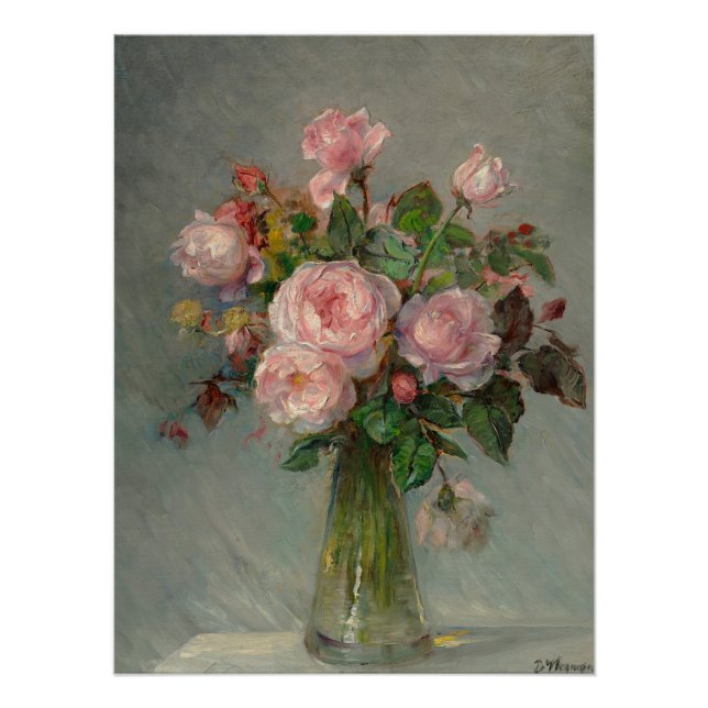 Póster Rosas en un Jarrón Brillante (Anverso)