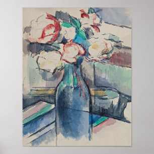 Póster Rosas en una botella de Paul Cezanne