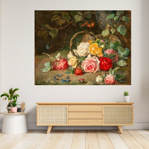 Póster Rosas en una canasta - Josef Neugebauer