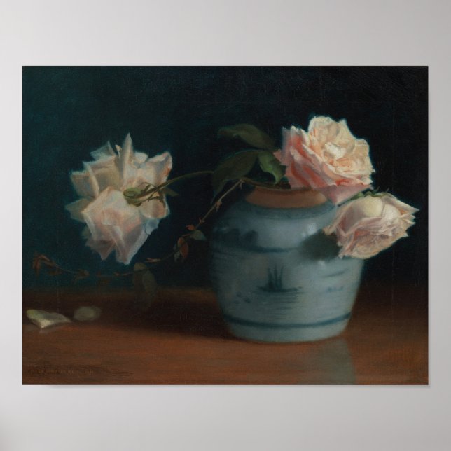 Póster Rosas en una Vase Mary Hiester Reid (Frente)