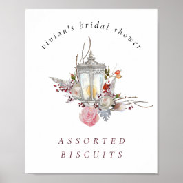 Póster Rosas florales y Rótulo de alimentos Lantern Brida