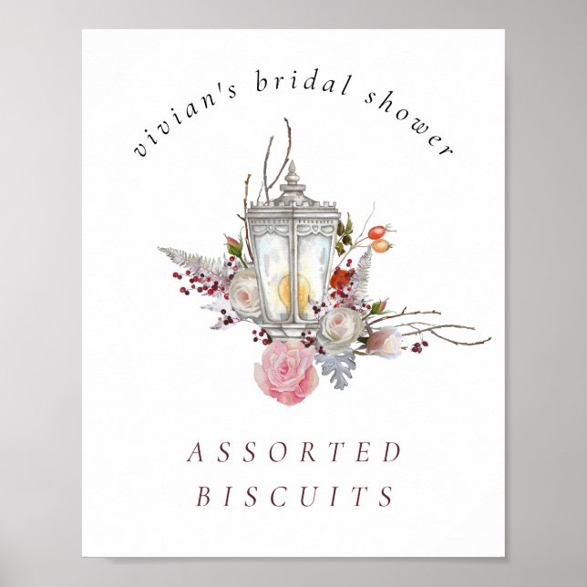 Póster Rosas florales y Rótulo de alimentos Lantern Brida (Frente)