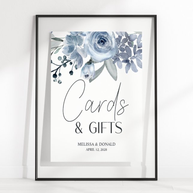 Póster Rosas Flores Azules Polvorientas Tarjeta de Boda & (Subido por el creador)