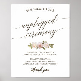 Póster Rosas franceses desenchufados Rótulo de ceremonia