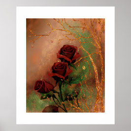 Póster Rosas Hermosas de Otoño