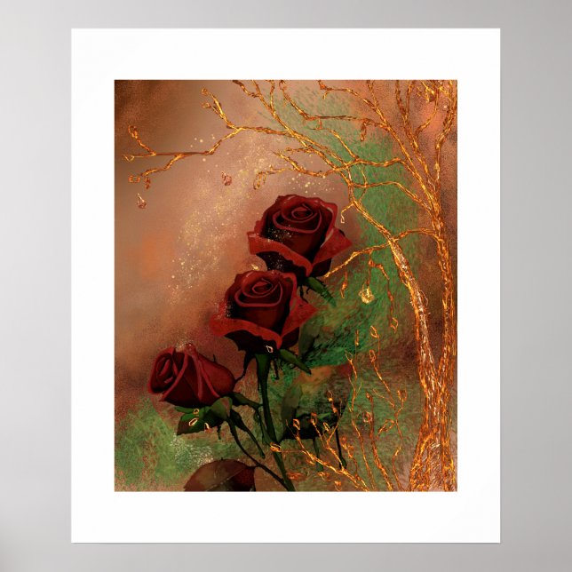 Póster Rosas Hermosas de Otoño (Frente)