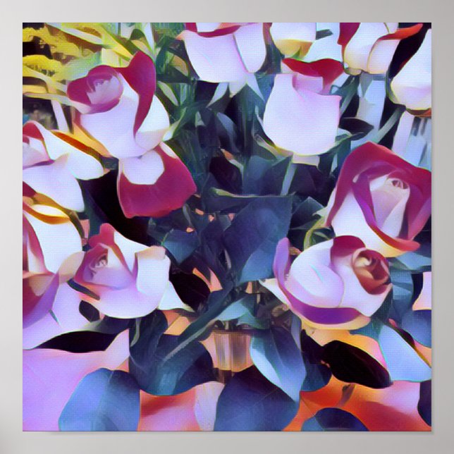 PÓSTER ROSAS HÍBRIDOS DE PINK ABSTRACTOS (Frente)