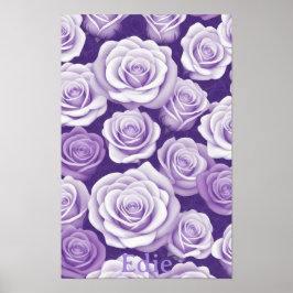 Póster Rosas Lavender Rosas púrpuras Antecedentes