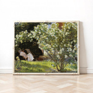 Póster Rosas. Marie Krøyer sentada en la tumbona