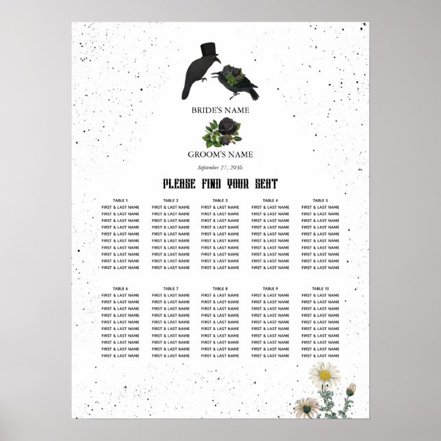 Póster Rosas negros de Halloween recortan la tabla de asi (Frente)