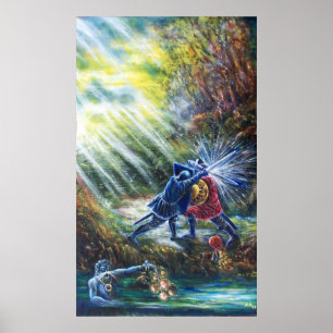 Póster ROSAS olvidados luchan contra caballeros, dinero y