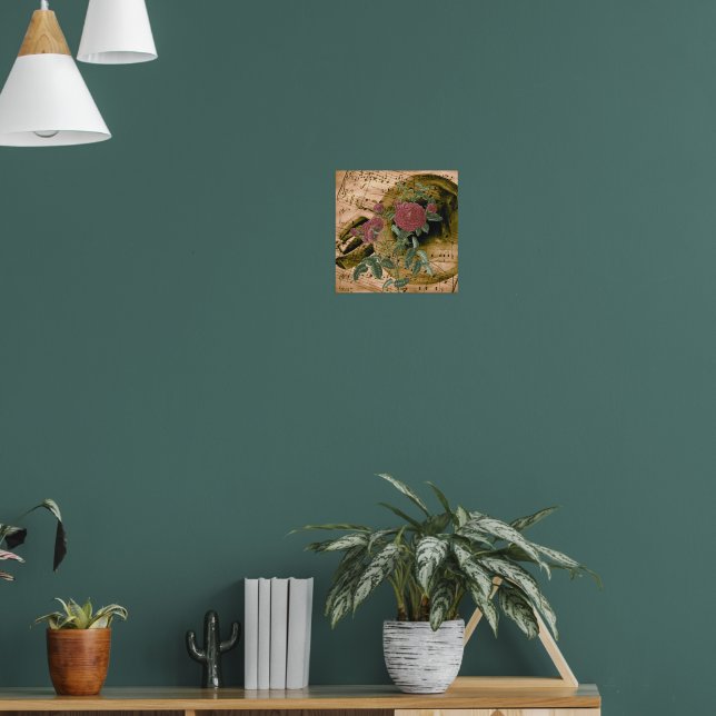 Póster Rosas, papel musical vintage (Salón 1)