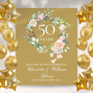 Póster Rosas para letrero de bienvenida por 50 Aniversari