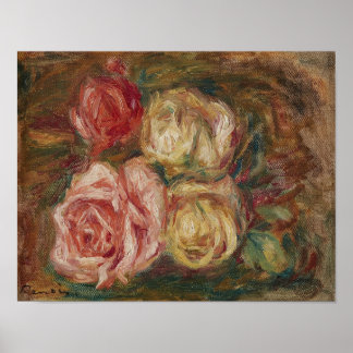 Póster Rosas por Renoir