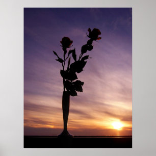 Póster Rosas Rojas Al Amanecer