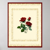 Rosas Rojas Bouquet enmarcado con lona de puntos d