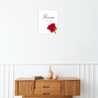 Póster Rosas Rojas Duchas de novias Favores