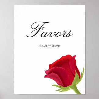 Póster Rosas Rojas Duchas de novias Favores
