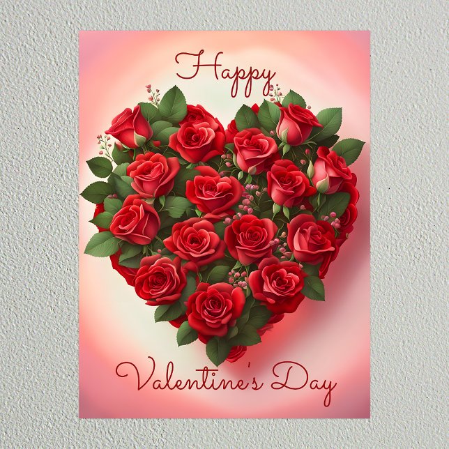 Póster Rosas Rojas Románticas Elegantes Corazón Día de Sa (Subido por el creador)