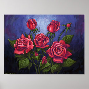 Póster Rosas rojos