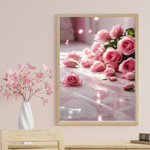 Póster Rosas rosa blandas