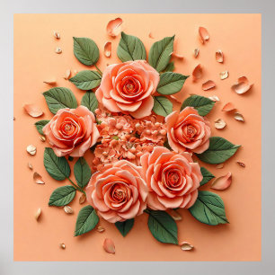 Póster Rosas rosadas