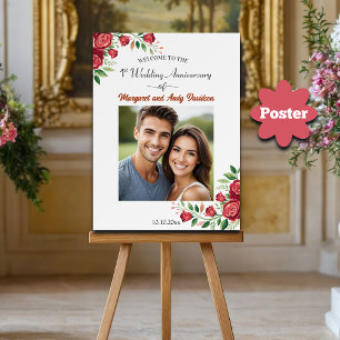 Póster Rosas Rosadas 1er Aniversario de Boda Foto de Bien