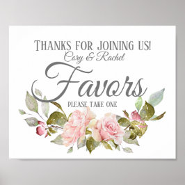 Póster Rosas rosadas bonitas del ramo de la boda del país