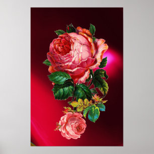 PÓSTER ROSAS ROSADAS HERMOSAS